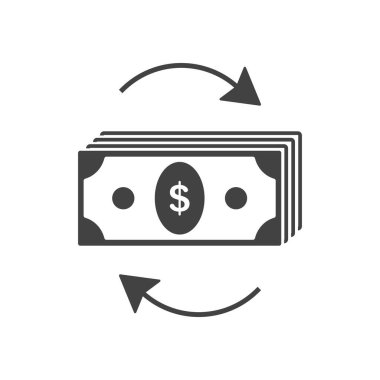 Dolar faiz artışı işareti, para ödeme yatırım simgesi, dolar büyüme işareti izole edildi.