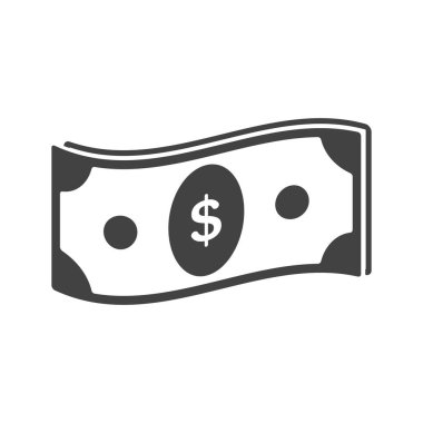 Banknotlar para yığını ikonları. Para birimi banknotları silueti. Vektör tasarım ögeleri izole.