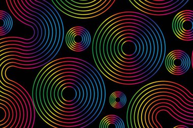 Ses dalgaları dengeleyici spektrum soyut arkaplan, Radyo Frekans Çemberi ses dalgaları. Vektör illüstrasyon tasarım elemanları.