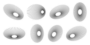 Ses dalgaları eşitleyici ayarlandı, Radyo Frekans Çemberi ses dalgaları. Vektör tasarım ögeleri izole.