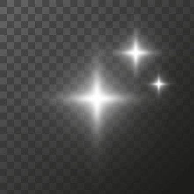 Yatay ışık ışınları, parlayan parçacıklar parlayan ışık efekti, vektör neon şeffaf tasarım elementleri.