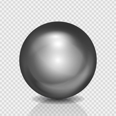 Metalik top, 3 boyutlu küre mat kroma dokusu, inci mücevher üzerindeki parlak ışıklar, vektör illüstrasyon..