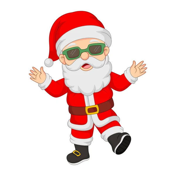 Vektor Illustration Von Cartoon Weihnachtsmann Mit Sonnenbrille lizenzfreie Stockillustrationen