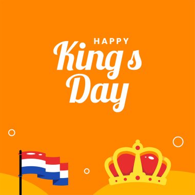 Mutlu Krallar Günü Hollanda Turuncu Kutlama Bayrağı