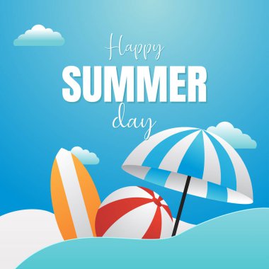 Güneşli yaz tatili vektör tasarımı