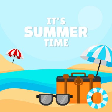 Güneşli yaz tatili vektör tasarımı