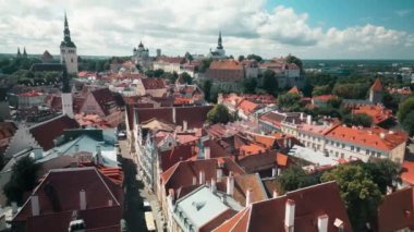 Avrupa eski şehir hava manzarası