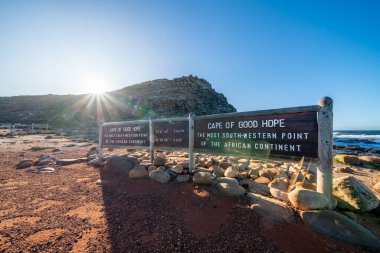 Cape of Good Hope sign, Cape Peninsula, Western Cape, in South Africa clipart