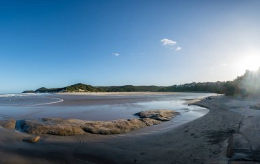 Chintsa plajı gün batımında, Doğu Burnu 'nda, Vahşi Kıyı' da, Güney Afrika 'da