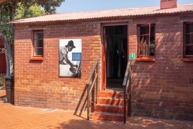 Johannesburg, South Africa - September 08, 2022:  Nelson Mandela National Museum, or Mandela House, Orlando West, Soweto, South Africa, declared a National Heritage Site in 1999. clipart