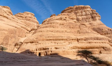 Jabal Ithlib, Al Diwan, Hegra 'da çölde antik kum taşı oluşumu, Suudi Arabistan' ın UNESCO zengin kültürel mirasının kanıtı.