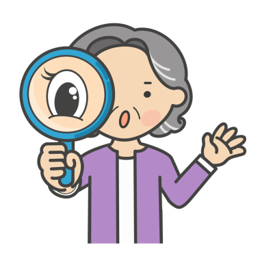 Büyüteç karakter vektör çizimi olan kadın