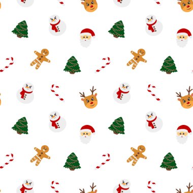 Noel vektörü kusursuz desen, tekstil, kumaş, ambalaj kağıdı, baskı