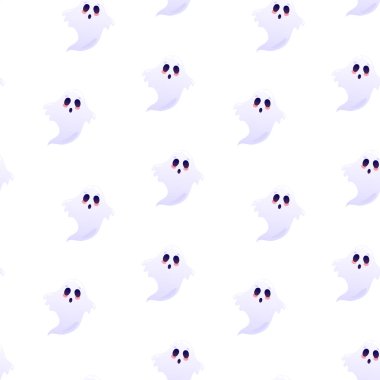 Korkunç hayaletler kusursuz bir yol çizerler. Paket tasarımı, ambalaj kağıdı, arkaplan, fon. Vektör illüstrasyonu