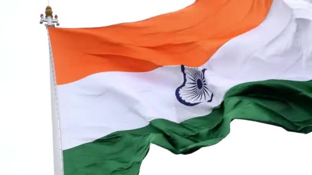 India Flag Flying High Connaught Place Pride Blue Sky India — Wideo stockowe