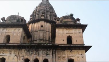 Orchha, Madhya Pradesh, Hindistan, Orchha kayıp şehir Hindistan, Hindistan arkeolojik siteleri Kraliyet Cenotapları 'nın Sabah Görüşü