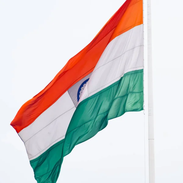 India Flag Flying High Connaught Place Pride Blue Sky India — Stock Fotó