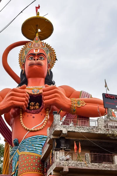 Stor Staty Lord Hanuman Nära Delhi Tunnelbanebron Ligger Nära Karol — Stockfoto