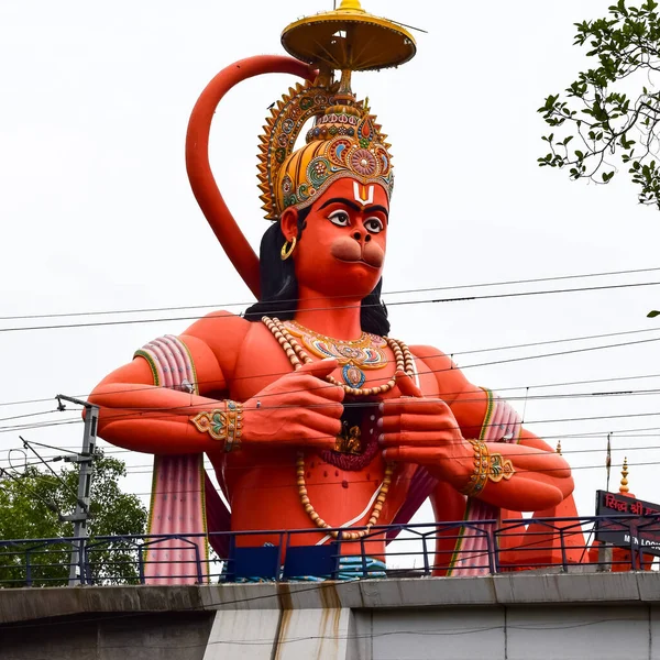 Grande Statue Lord Hanuman Près Pont Métro Delhi Situé Près — Photo