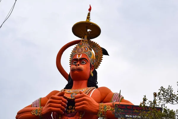 Grande Statua Lord Hanuman Vicino Ponte Della Metropolitana Delhi Situato — Foto Stock