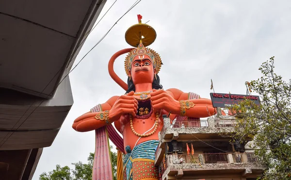 Grande Statue Lord Hanuman Près Pont Métro Delhi Situé Près — Photo