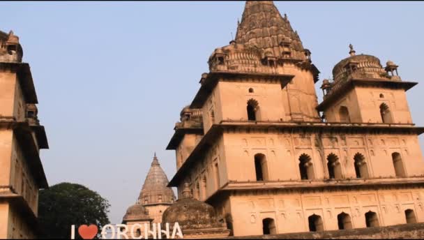 Morning View Royal Cenotaphs Chhatris Orchha Madhya Pradesh India Orchha — Stockvideo