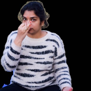 Mükemmel genç Hintli kadının portresi, arka planda yoga yapıyor. Güzel bir kız temel yoga pozu veriyor. Sakin ol ve rahatla, kadın mutluluğu.