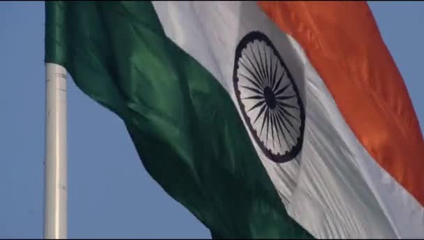在印度独立日和共和国日 印度国旗飘扬 印度国旗飘扬 印度国旗飘扬 印度国旗飘扬 — 图库视频影像