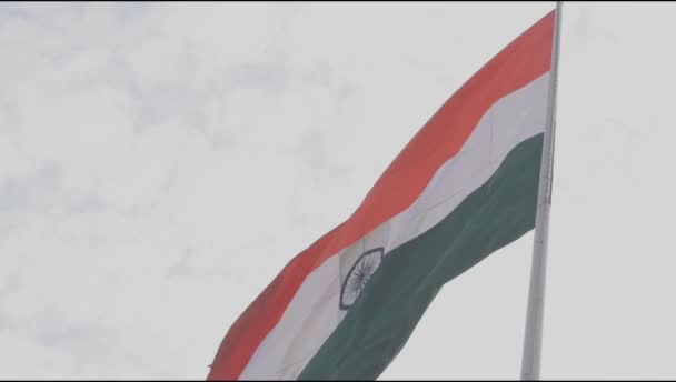 Time Lapse India Flag Flying High Connaught Place Pride Sky — Vídeo de stock