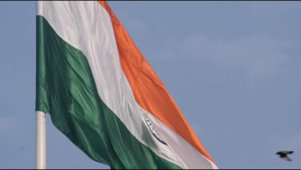 Slow Motion India Flag Flying High Connaught Place Pride Blue — 비디오