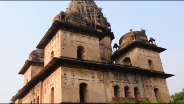 Orchha, Madhya Pradesh, Hindistan, Orchha kayıp şehir Hindistan, Hindistan arkeolojik siteleri Kraliyet Cenotapları 'nın Sabah Görüşü