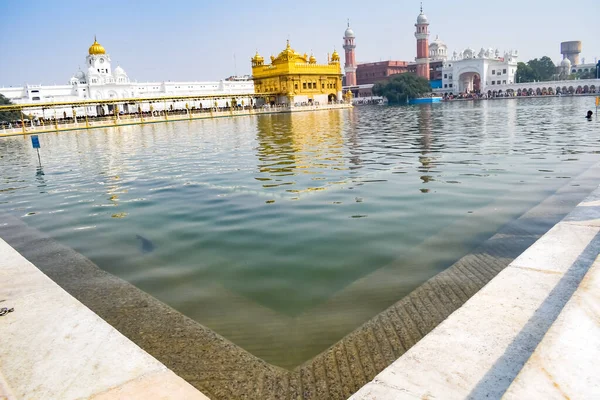 Hermosa Vista Del Templo Dorado Harmandir Sahib Amritsar Punjab India —  Fotos de Stock