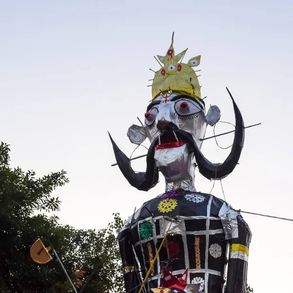 Ravnans Siendo Encendidos Durante Festival Dussera Suelo Ramleela Delhi India — Foto de Stock