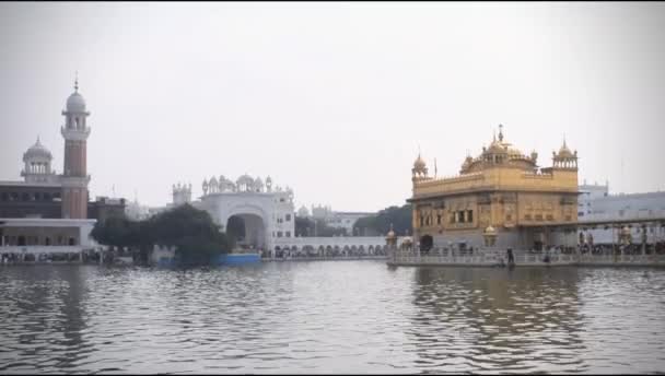 Beautiful View Golden Temple Harmandir Sahib Amritsar Punjab India Famous — Stock Video
