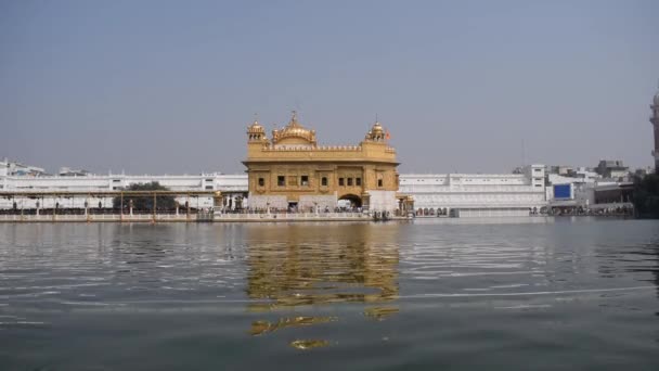 Prachtig Uitzicht Gouden Tempel Harmandir Sahib Amritsar Punjab India Beroemde — Stockvideo