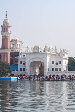 Amritsar, Punjab, Hindistan 'daki Altın Tapınak (Harmandir Sahib), Hindistan' ın ünlü Hint sih simgesi, Altın Tapınak, Amritsar, Hindistan 'daki Sihlerin ana mabedi