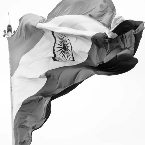 Індійський Прапор Летить Високо Коннот Плейс Гордістю Блакитного Неба Індійський — стокове фото