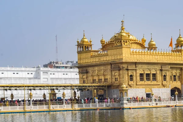 Stock image Beautiful view of Golden Temple (Harmandir Sahib) in Amritsar, Punjab, India, Famous indian sikh landmark, Golden Temple, the main sanctuary of Sikhs in Amritsar, India