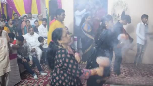 Delhi Inde Octobre 2022 Les Dévots Dansent Spirituellement Devant Durga — Video