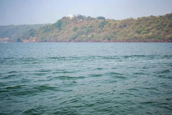 Amazing view of Arabian sea during the day time in Goa, India, Ocean view from wooden boats