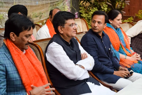 stock image New Delhi, India - November 27 2022 - Piyush Goyal Cabinet Minister and core member of Bharatiya Janata Party (BJP) during a rally in support of BJP candidate ahead of MCD local body Elections 2022