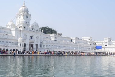 Amritsar, Punjab, Hindistan 'daki Altın Tapınak (Harmandir Sahib), Hindistan' ın ünlü Hint sih simgesi, Altın Tapınak, Amritsar, Hindistan 'daki Sihlerin ana mabedi