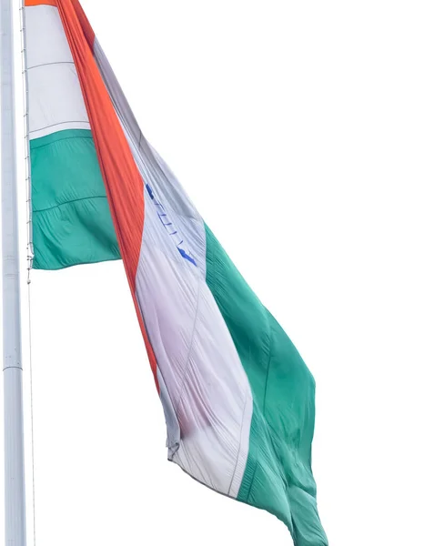 India Flag Flying High Connaught Place Pride Blue Sky India — Fotografia de Stock