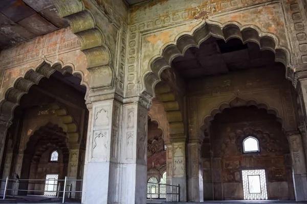 Architektonische Details Von Lal Qila Rotes Fort Alt Delhi Indien — Stockfoto