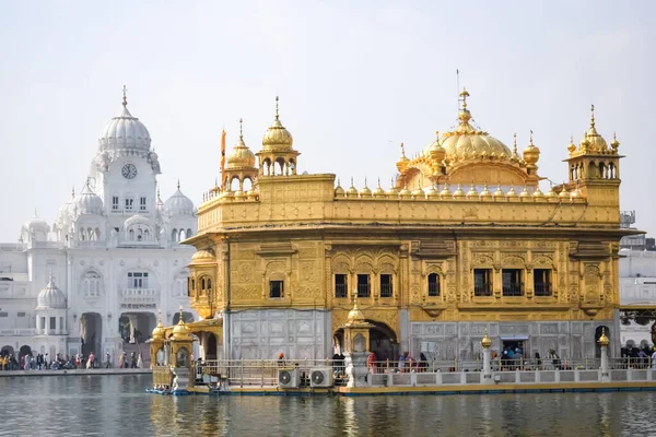 stock image Beautiful view of Golden Temple (Harmandir Sahib) in Amritsar, Punjab, India, Famous indian sikh landmark, Golden Temple, the main sanctuary of Sikhs in Amritsar, India