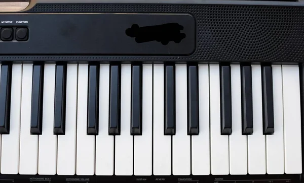 Zbliżenie Klawiszy Fortepianu Piano Czarno Białe Klawisze Fortepian Instrument Muzyczny — Zdjęcie stockowe
