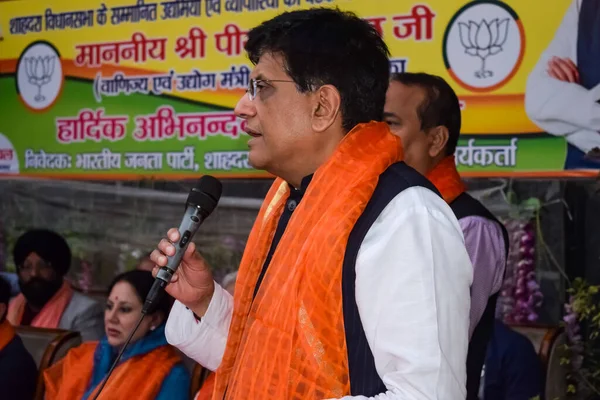 stock image New Delhi, India - November 27 2022 - Piyush Goyal Cabinet Minister and core member of Bharatiya Janata Party (BJP) during a rally in support of BJP candidate ahead of MCD local body Elections 2022