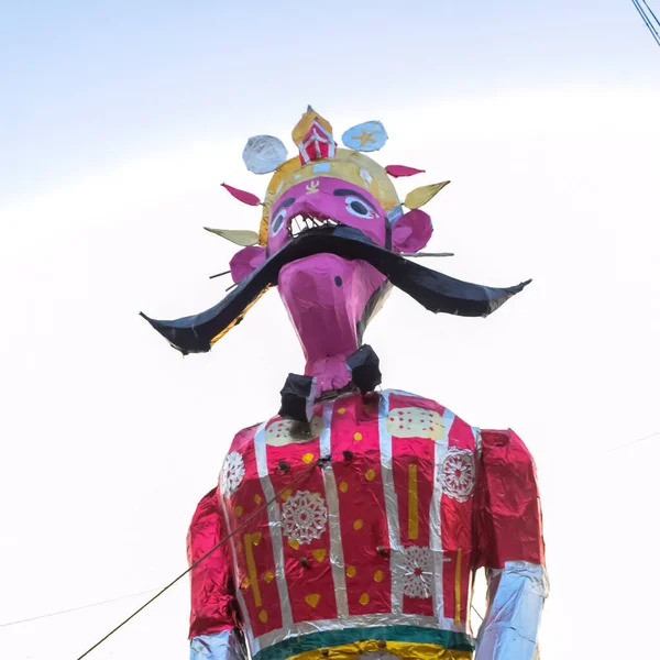 Ravnans Siendo Encendidos Durante Festival Dussera Suelo Ramleela Delhi India — Foto de Stock