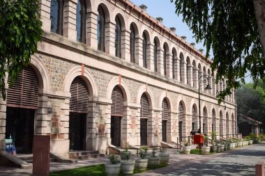 Lal Qila 'nın mimari detayları - Eski Delhi, Hindistan' daki Kızıl Kale, Delhi 'deki ünlü Hint şehirleri