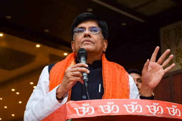 stock image New Delhi, India - November 27 2022 - Piyush Goyal Cabinet Minister and core member of Bharatiya Janata Party (BJP) during a rally in support of BJP candidate ahead of MCD local body Elections 2022